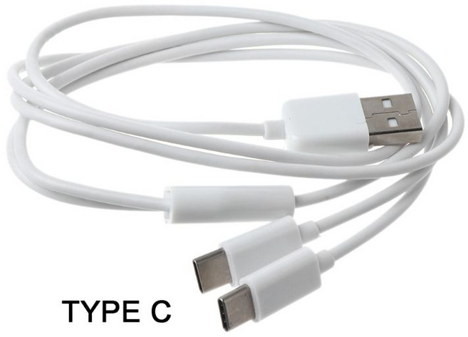 휴대용 USB 2.0 타입 A 남성에서 이중 유형 C 남성 스플리터 Y 충전 데이터 케이블, 1m, 하얀색, 1개