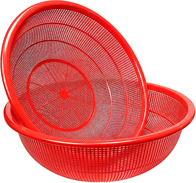 대원리빙 PP 원형소쿠리, 5개, 빨강R