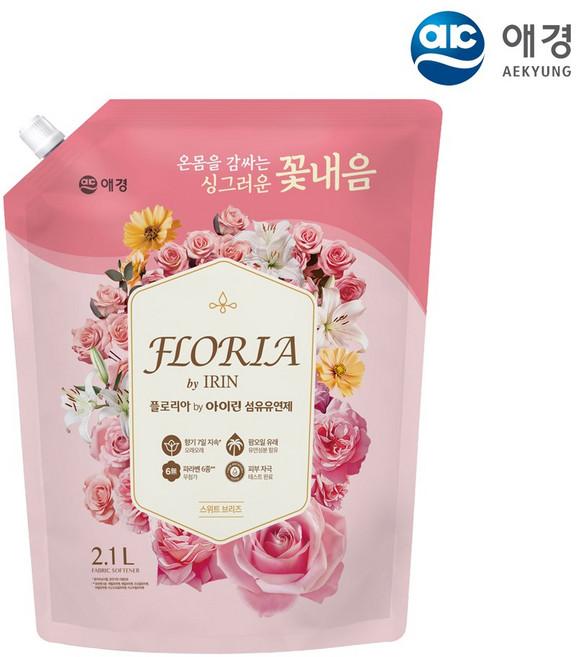 애경 플로리아 by 플라워가든 아이린 섬유유연제, 4개, 2.1L