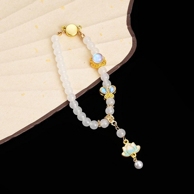 漢服袖子磁吸扣 蓮花吊飾袖子固定器, 蓮續磁吸扣 五彩單隻, 1個