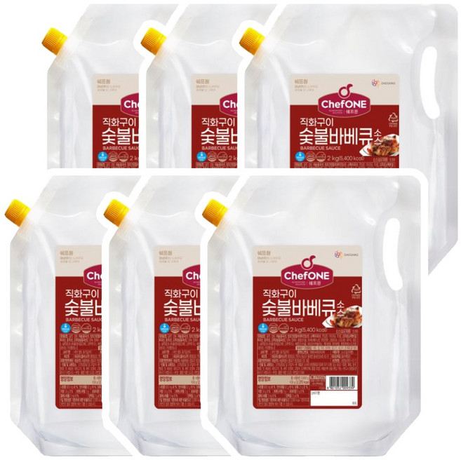 대상 쉐프원 직화구이 숯불바베큐소스, 6개