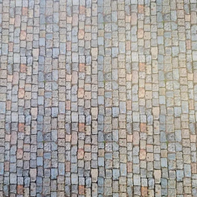 2pcs 시뮬레이션 벽 스티커 모델 포장 도로 바닥 타일 164 스케일 sandtable DIY 스티커 자체 접착 건물 모델 재료, [22] A