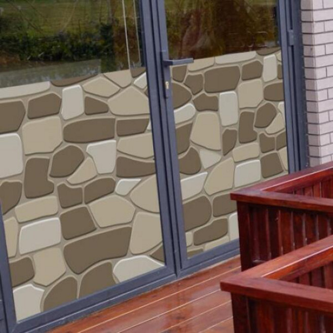 아트박스/꾸밈 am099-갈색돌담_불투명유리시트지, 단품