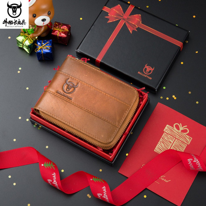 牛皮多卡位皮夾 拉鍊短夾 零錢短夾 男用皮夾