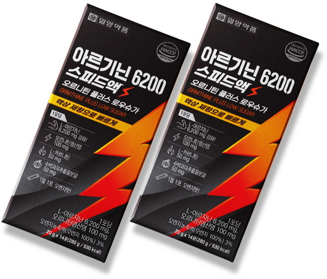 일양약품 액상 L아르기닌 6200 20gX14포X2박스 아르지닌 오르니틴, 280g, 2개