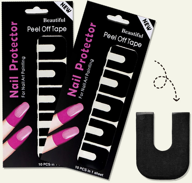 네일 에어브러쉬 젤 필 오프 테이프, 1개, 1.블랙_A542