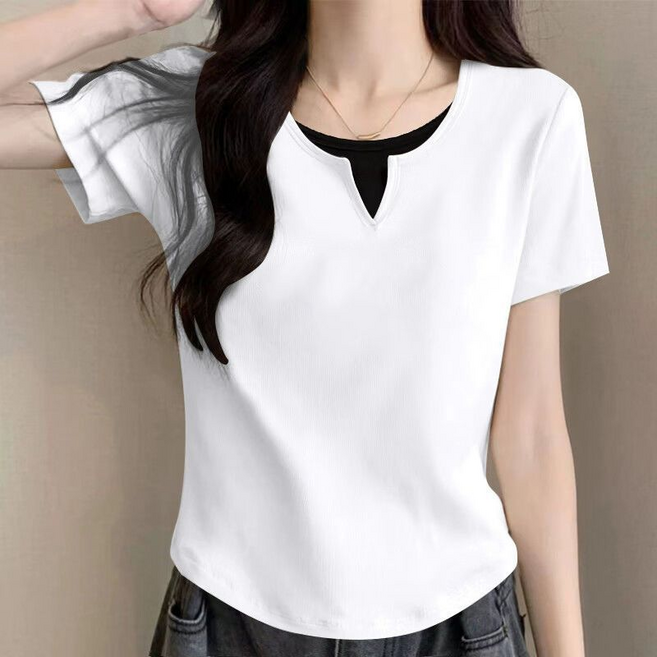 BROWMODA 여성 부드러운 통기성 반팔티