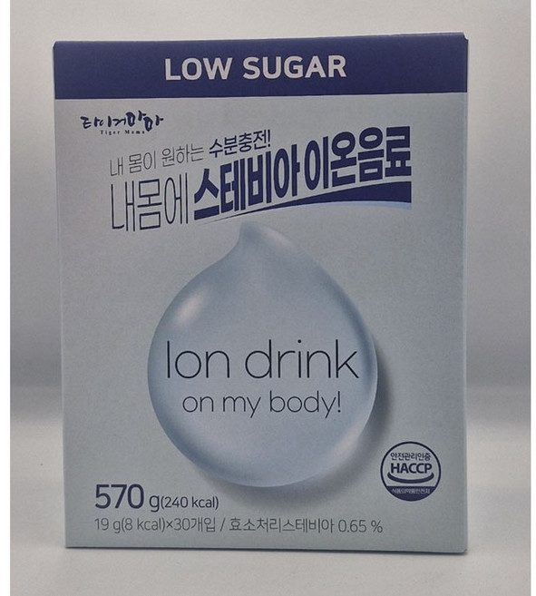 타이거마마 내몸에 스테비아 이온음료 30p, 570g, 1개