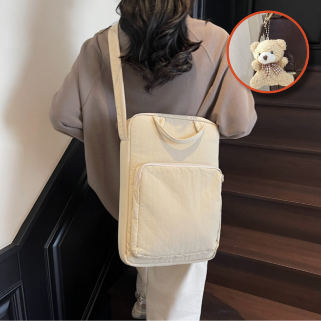 Aerolux 도톰한 심플 가벼운 크로스백 아이패드 노트북가방, 블루