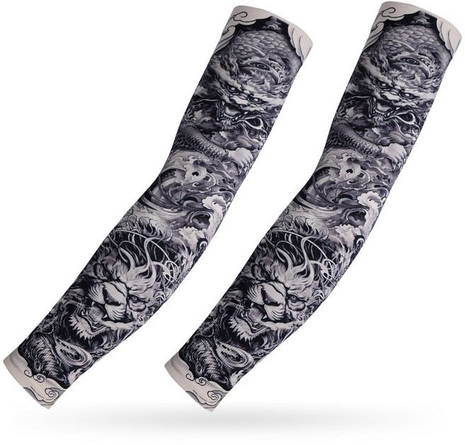 여름용 문신 쿨 타투 팔토시 냉감 조폭문신토시 uv 자외선차단 팔토시 양손세트(다양한 멋진 디자인 쿨한 스타일), 31