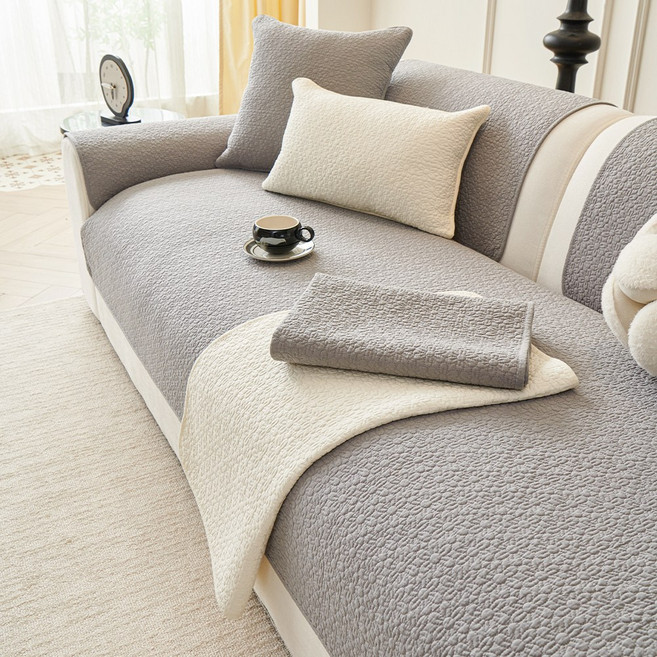 사계절 쇼파패드 순면 쇼파매트 워싱 미끄럼 방지 2-4인용 우아하고 작은 꽃송이