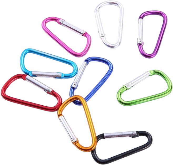 고강도 알루미늄 소형 카라비너 4cm 캠핑고리, 블랙, 10개