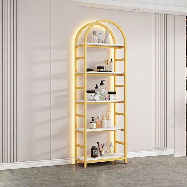 미니멀 스타일 거실 수납 선반 다용도 오픈형 진열대, 5단, 골드색(A)
