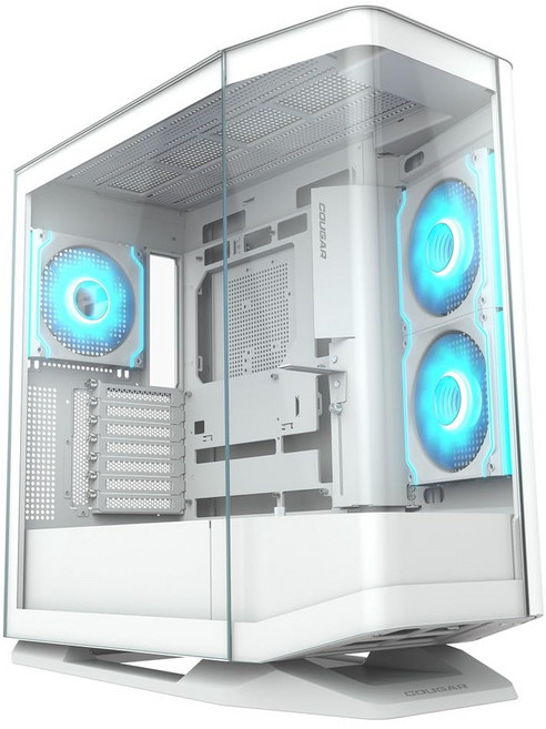 COUGAR ARGB FV270 RGB White 만곡 강화 유리 사양의 파노라마 디자인 팬 4기 표준, RGB