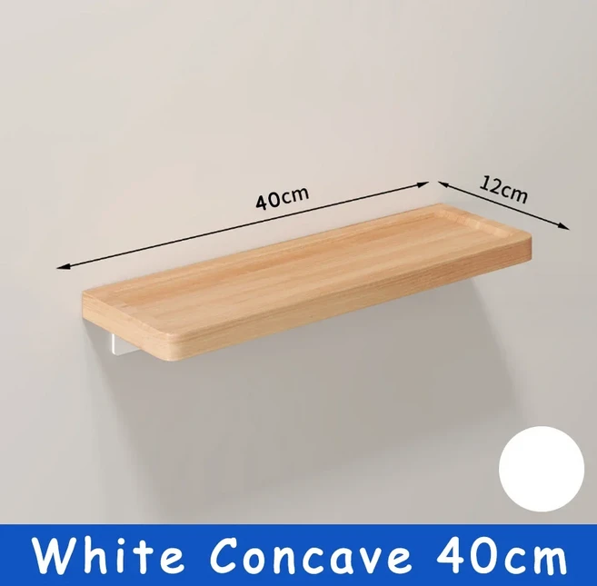 쿠쿠스토어 나무 욕실 선반 화이트 블랙 골드 주방 화장실 알루미늄 너도밤 벽 마운트 샤워 샴푸 비누 보관, 10 White Concave 40cm