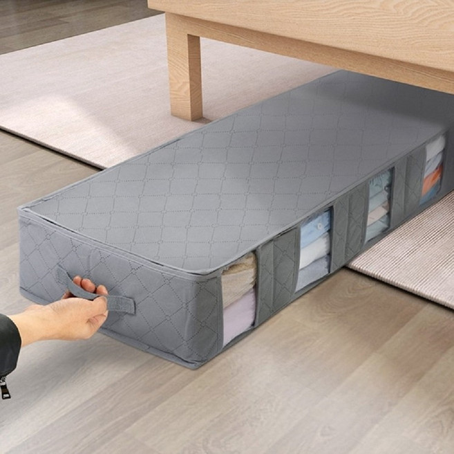 샵앤라 침대밑수납 칸나눔 부직포 보관함, 그레이, 1개