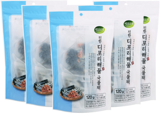 바다소리 진한 디포리해물국물팩 120g, 5개