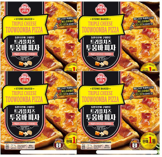 오뚜기 트리플치즈피자 투움바363g 4개, 363g
