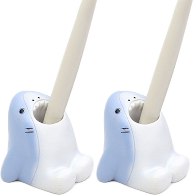 귀여운 애니멀 스탠드 칫솔 꽂이 스탠드, 2개, 상어