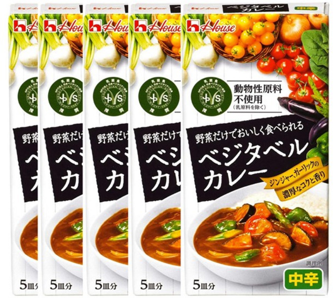 하우스 비건 락토 세미 베지터블카레 중간매운맛 117g 5개