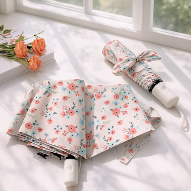 뉴하 플라워가든 UV 자외선차단 접이식 원터치 3단 자동 우산 양산