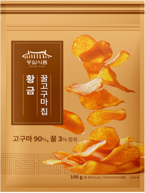 동일식품 황금 꿀 고구마칩 소포장 간식, 4개, 100g