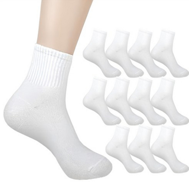 더베이직 남성용 스포츠 커버 중목 양말 12켤레