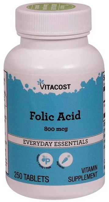 비타코스트 엽산 800mcg Vitacost Folic Acid, 250정, 1개 - 쿠팡