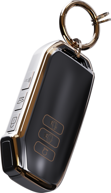 기아 호환 스포티지 쏘렌토 카니발 K5 K8 EV3 EV4 EV5 EV6 EV9 셀토스 레이 니로 스마트키 키케이스 키홀더 키링 악세사리 차량용품 골드라인, 블랙, 7버튼