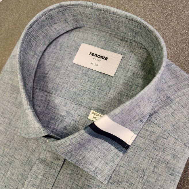 NC 불광점 레노마 # S/S신상 # 고퀄리티 구김없는 린넨 혼방 카라 커프스 포인트 긴팔셔츠 RNSSGP-034-GE-555