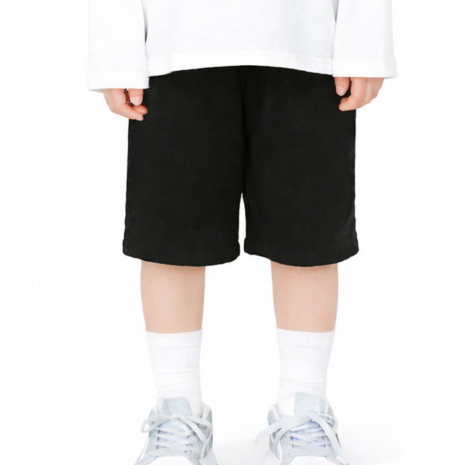 아이크레용 아동 주니어 순면워싱 10컬러 와이드핏 5부 트레이닝 밴딩 반바지
