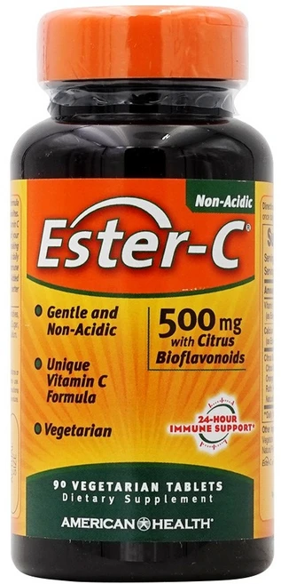 아메리칸 헬스 에스터-C 500 mg 위드 시트러스 바이오플라보노이드 90 베지타블렛, 1개, 90정 - 쿠팡