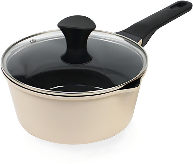 키친아트 인덕션 모던베이지 편수 냄비, 18cm, 베이지, 1개