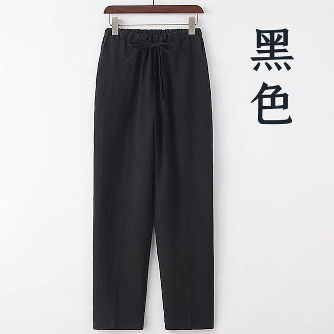 亞麻褲男夏休閒褲薄款中國風中式褲子男士直筒褲復古風嗎棉麻長褲