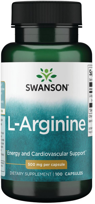 Swanson L-아르기닌 500mg 캡슐, 100정, 1개