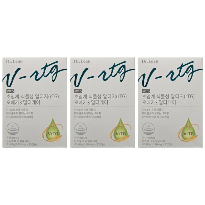 오메가3 멀티케어 30캡슐 닥터린 알티지 x 초임계 식물성 3개, 1개