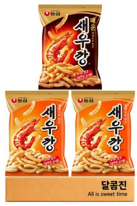 농심 새우깡 2 + 매운새우깡 1 번들 과자 세트, 1개, 210g