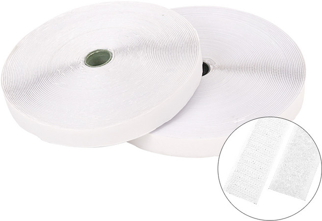 접착식벨크로찍찍이 화이트 30mm 25M 암수세트, 1개