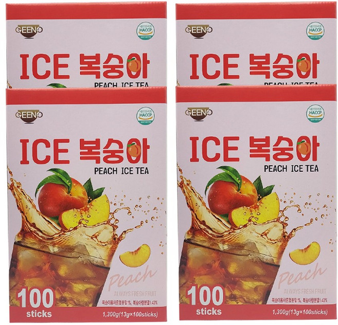 지노 아이스 복숭아, 13g, 100개입, 4개