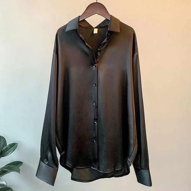 루크 시그니처 새틴 블라우스