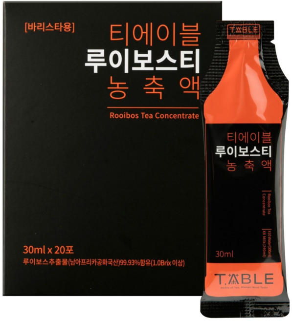 티에이블 루이보스티 농축액, 30ml, 20개입, 1개