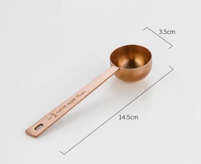커피스쿱 30g 10g 15g 원두계량스푼 스테인레스 스틸 커피 로즈골드 × 15ML × 1개 15개 로즈골드 * 15ML * 1개, 로즈골드 × 15ML × 1개 × 로즈골드 * 15ML