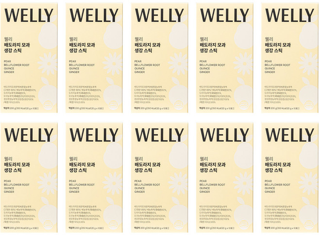 WELLY 배도라지 모과 생강 스틱 10개입, 10세트, 200g