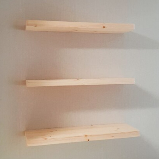 인테리어 무지주 원목 벽선반, 1단, 무도장