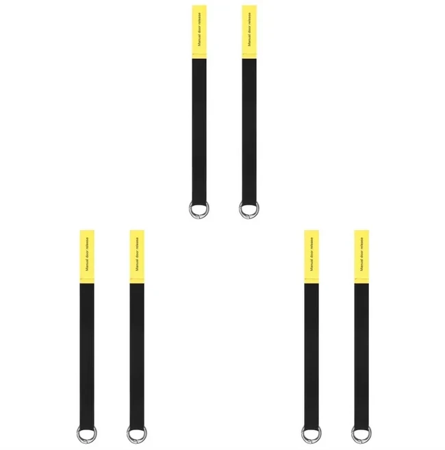 쿠쿠스토어 테슬라 모델 Y 비상 손잡이 탈출 스트랩 확장형 수동 도어 릴리스 안전 당김 로프 풀러, 01 PCS