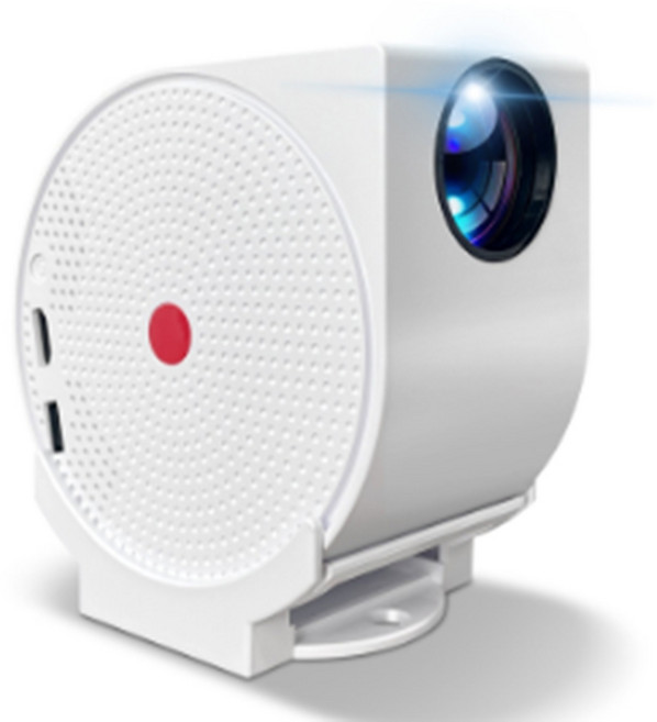 Wi -Fi 및 Bluetooth가있는 C 4K 400ANSI 미니 프로젝터 BT5.2 4K 영화 비디오 프로젝터 270 ° 회전식 EU 플러그, EU 플러그, 하얀색