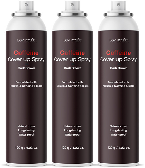4위 - 로브로제 카페인 흑채스프레이 120g, 3개, DarkBrown