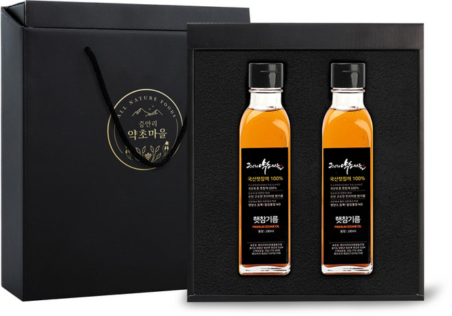 국산 참기름 2종 명절 선물세트(180ml), 2개, 180ml