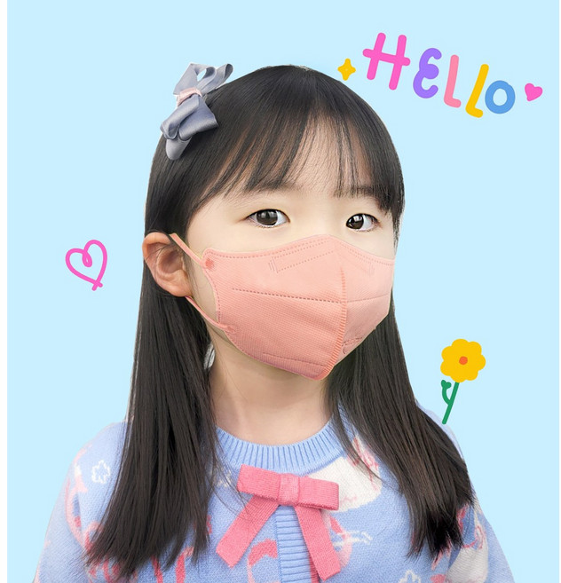 힐타임 코코핏 KF94 컬러 마스크 소형M 새부리형 숨쉬기편한, 로즈핑크, 1개, 25매입