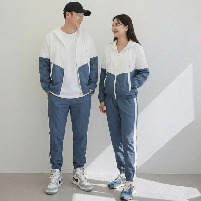 아노락 바람막이 상하세트 트레이닝복 후드 집업 세트